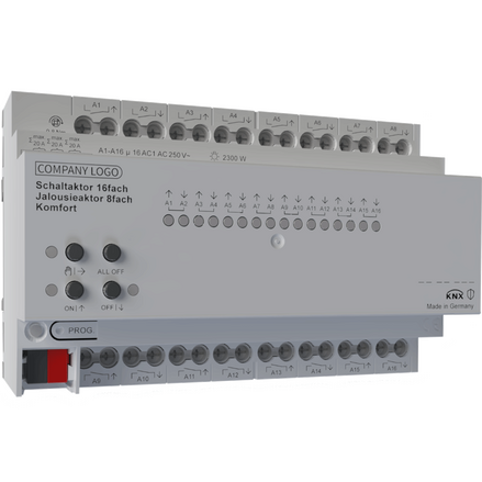 KNX Switching/Blind actuator 16/8gang